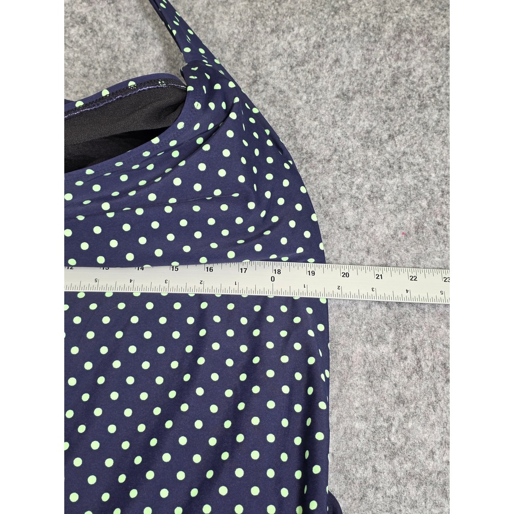Swimsuits For All One Piece Halter Swimdress Navy Polka Dot Ruched Swimwear 24 - Picture 6 of 10